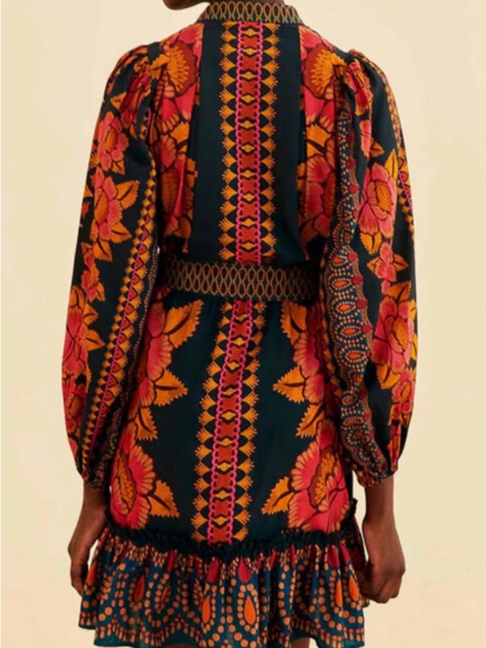 FARM Rio Teal Ainika Sparkle Puff Sleeve Mini Dress Size XS - Picture 3 of 4